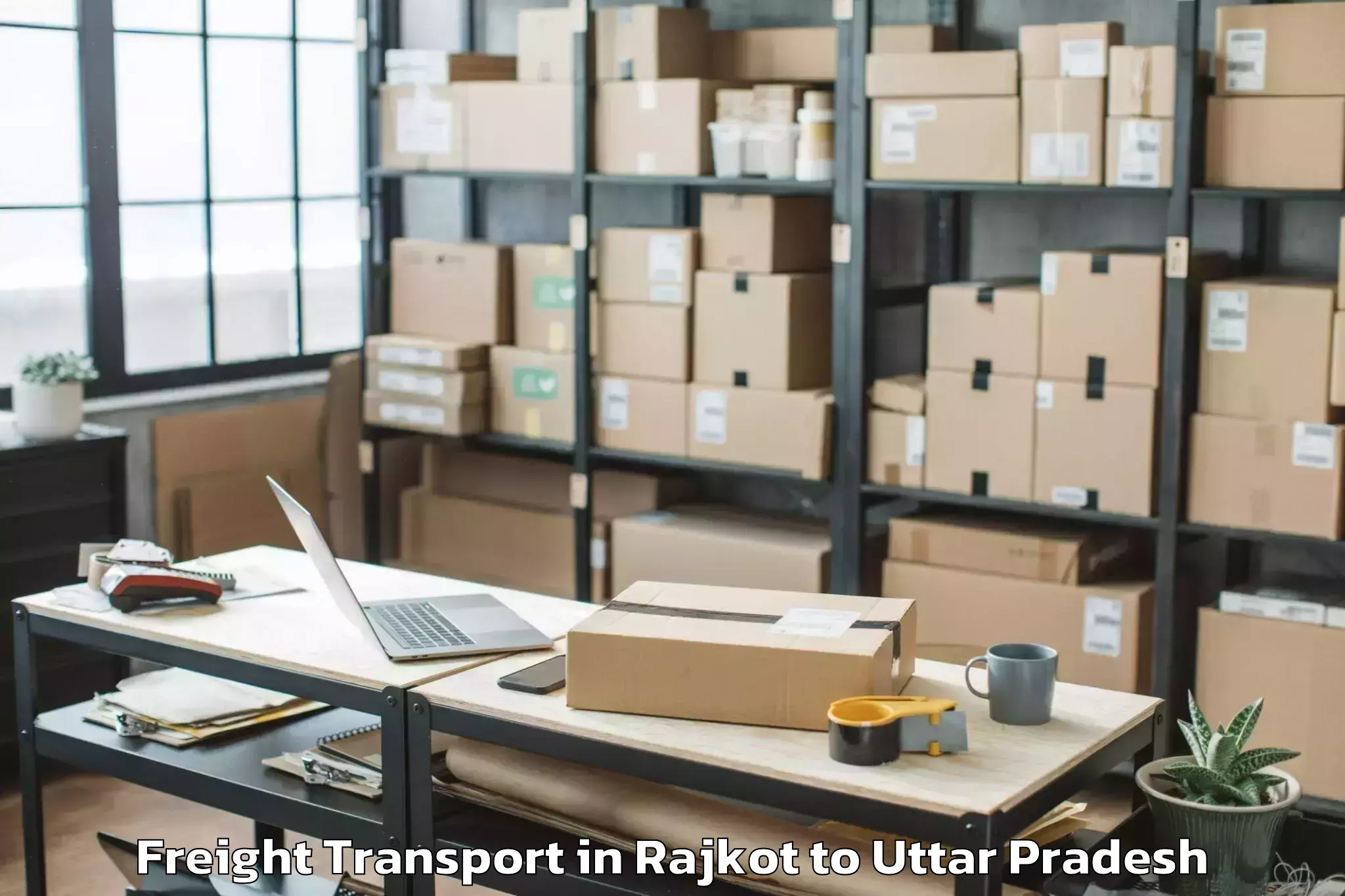 Professional Rajkot to Kaptanganj Freight Transport